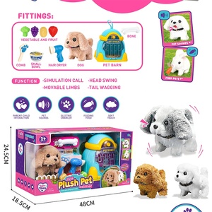 Pluche Speelgoed <span class=keywords><strong>Puppy</strong></span> Elektronisch Speelgoed Interactieve Robot Hond Uitlaten, Hoofd Bewegen, Mond Open, Staart Kwispelen (3 Kleurenmix) - Product Image 2