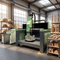 Centre d'usinage CNC 5 axes pour la fabrication de rampes d'escalier en bois massif, équipement de fraisage d'embouts, machine de travail du bois pour le traitement sur mesure du bois courbé