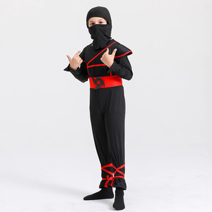 Costume da Ninja Nero Unisex per Bambini, Stile Anime, per Spettacoli Teatrali e Feste a Tema - Product Image 4
