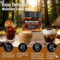 Poudre de café aux champignons fonctionnels de marque privée, poudre végétale avec probiotiques de champignons pour favoriser le soutien digestif et la santé intestinale