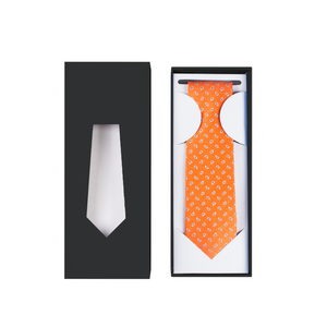 Boîtes d'emballage de luxe personnalisées pour cravates et nœuds papillon pour hommes, en carton gris, avec impression colorée - Product Image 1