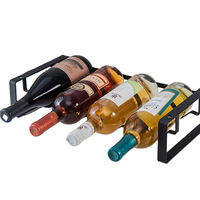 Porte-verres à vin sous l'armoire, support de présentation de bouteilles de vin, support de vin suspendu en fil de fer métallique
