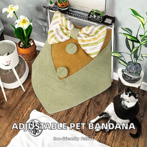 Petop 环保双层纯棉帆布头巾 可调节三角围巾 适合狗狗和幼犬 可水洗 中国制造 适合秋季场合 - Product Image 2