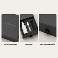 Boîte cadeau à tiroir avec insert en mousse graphite mate, impression personnalisée, rigide, coulissante, robuste, recyclable, qualité supérieure, vente en gros, directement de l'usine