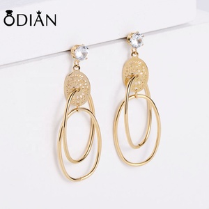 Boucles d'oreilles créole de Style coréen exagéré, bijou en acier inoxydable, avec grand cercle rond et grande boucle - Product Image 5