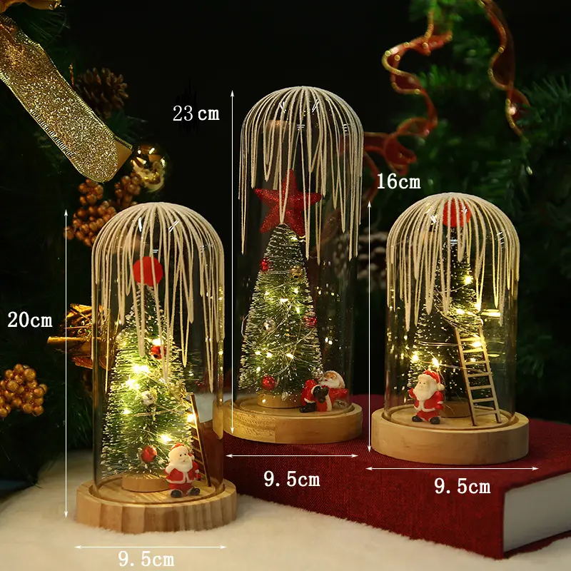 クリスマスガラスカバーウィンドウショット杉の小道具のための新しいデザインの小さな装飾高ホウケイ酸クリスマスツリーの装飾