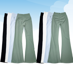 <span class=keywords><strong>Pantalones</strong></span> acampanados sólidos para mujer, venta al por mayor, mallas deportivas para Yoga, gimnasio, Push Scrunched, glúteos, entrenamiento, ropa deportiva, mallas deportivas de talla grande - Product Image 5