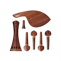 High-end 4/4 Violin Rosewood Four-Piece Set with Chin Rest Tailpiece Pegs-VACC-002 Model Made in Jiangsu Cardboard Box Packaging