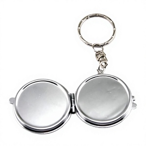 Custom DIY Blank Make-up <b>Mirror</b> Keychain Sublimation Print Pocket Personalized Dual Sided Stainless Steel <b>Foldable</b> Labeling - Product Image 3