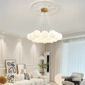 Warehouse Nordic Paper Lampshade Indoor Lighting 40cm 50cm 60cm 80cm Ball Modern Decorative Led Chandelier For Home