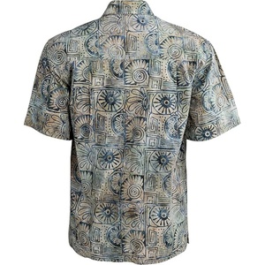 เสื้อเชิ้ตฮาวายลายบาติกสำหรับฤดูร้อน คอตั้ง แขนสั้น ผ้าฝ้ายออร์แกนิคถัก ระบายอากาศได้ดี รับทำโลโก้ตามสั่ง ODM - Product Image 5