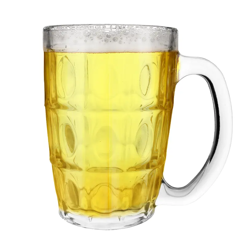 Modern Designed DELI 380ml 12.85oz Embossed Funny Custom Beer Mug with Handle