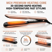 Lisseur de cheveux Torlin Rose Gold Black Ceramic Coated Plates, le meilleur lisseur de salon, 120-230°C réglable, chauffe rapide, écran LCD, 2-en-1, RV Hotel