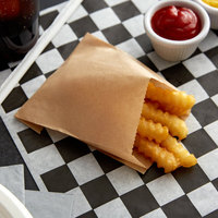 Sacs d'emballage en kraft de haute qualité, recyclables, résistants à la graisse, portables, marron et blancs, anti-huile, pour frites, beignets, avec logo