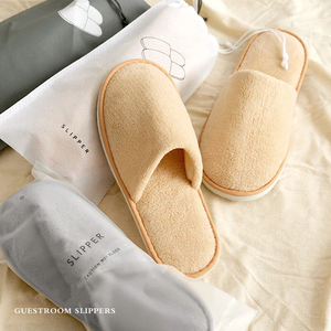 MOQ 100 Paia Ciabatte Monouso di Lusso in Pile Corallo per Spa, Amenities da Viaggio per <span class=keywords><strong>Hotel</strong></span> e Spa - Product Image 1