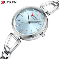 Jam Tangan Wanita CURREN 9092 Mewah Elegan dengan Rhinestone Berkilau, Tali Baja Anti Karat Sederhana