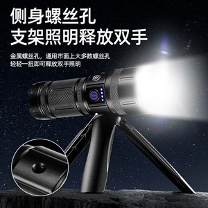 ไฟฉาย LED อเนกประสงค์สำหรับใช้งานกลางแจ้งแบบชาร์จไฟได้พร้อมจอแสดงระดับแบตเตอรี่ ตัวเครื่องทำจากอลูมิเนียมอัลลอยด์ที่ให้แสงสว่างที่แข็งแกร่ง - Product Image 3