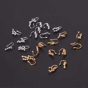 YW-Piercing para la nariz y el cartílago, Piercing para el cuerpo, diseño del zodiaco 12, aro dorado, Clips para la nariz - Product Image 3