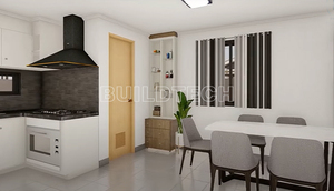 96sqm 4 Cama Techo inclinado doble <span class=keywords><strong>Casa</strong></span> estructural de acero <span class=keywords><strong>Casa</strong></span> <span class=keywords><strong>familiar</strong></span> prefabricada moderna en Mauricio - Product Image 5