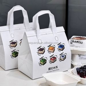 Non-woven Takeaway Bag Disposable Tinfoil Insulation Catering Milk Tea Baking Bag Custom logo - Product Image 4