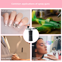 Kit Aérographe Peinture Haute Pression Sans Fil Rechargeable avec Compresseur pour Nail Art, Maquillage, Barbier et Décoration de Gâteaux