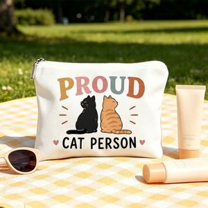 กระเป๋าเครื่องสำอางผู้หญิงลายแมวพร้อมซิปปิด เหมาะสำหรับการเดินทาง ยิม กระเป๋าของขวัญขนาดกะทัดรัดสำหรับใช้ในชีวิตประจำวัน - Product Image 6