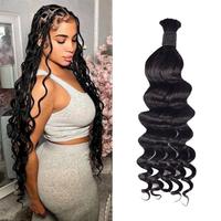 Vente en gros pas cher, cheveux humains en vrac à vagues profondes pour tresser des paquets de cheveux sans trame pour tresses Boho 100% Extensions de cheveux vierges