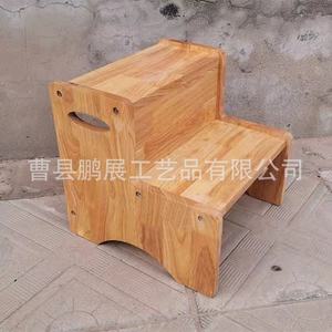 Wooden Step <b>Stool</b> For Kids 34Cm X 34Cm X 17Cm Durable Solid Wood Kitchen <b>Bathroom</b> Use - Product Image 2