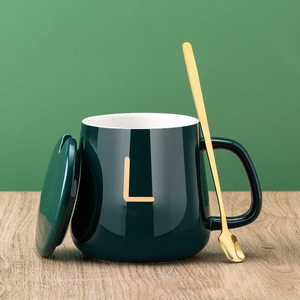 Tasse chauffante en porcelaine écologique avec logo personnalisé, pour la rentrée scolaire, avec contrôle de la température, ensemble de tasses à café avec cuillère, 401-500 ml, moderne - Product Image 2