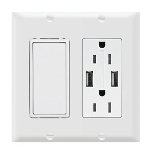 เต้ารับไฟฟ้าแบบ 3 ทาง ยี่ห้อเซี่ยงไฮ้ ลินสกี้ พร้อมช่องเสียบ USB  125V 15A แบบต่อสายดินเอง สำหรับทองแดง PC 2 - Product Image 1