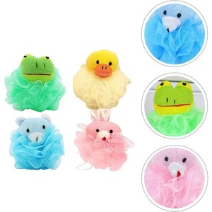 Éponge de bain douce en maille pour enfants, motif animal de dessin animé (canard, grenouille), respectueuse de la peau, jouet de douche pour bébé, vente en gros - Product Image 1