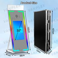 Machine professionnelle de photomaton miroir avec écran tactile 32/43 pouces, cabine selfie avec flight case pour événements, mariages et locations