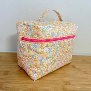Sacs à maquillage en coton écologiques de grande capacité, poignée souple, organisateur de cosmétiques personnalisé, fermeture éclair portable pour sac de voyage, femmes - Product Image 3