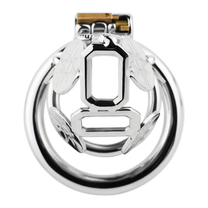 Jaula de Castidad Masculina Ligera y Corta para Adultos, Jaula de Castidad de Acero Inoxidable con Cierre para Juegos Sexuales para Adultos - Product Image 2