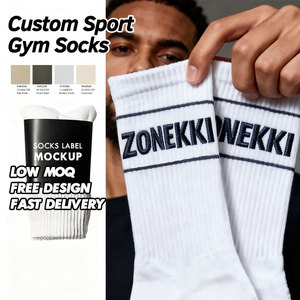 Chaussettes de Sport <span class=keywords><strong>Homme</strong></span> ZONEKKI de <span class=keywords><strong>Luxe</strong></span> à Logo Designer, Qualité Supérieure en Coton, Brodées ou Imprimées, Personnalisables - Product Image 1