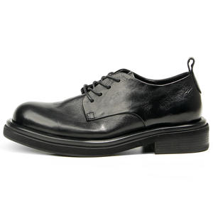 Zapatos de Fiesta Retro Británicos para Hombre, Hechos a Mano, con Cordones Cuadrados, Parte Superior de Cuero Genuino Marrón, Ligeros, Antideslizantes y Transpirables - Product Image 6