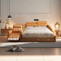 Juego de Sofá Cama de Cuero de Lujo 2025, Tamaño XL, Multifuncional, con Almacenamiento y Función de Masaje, Colchón Doble, Muebles para Dormitorio