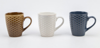 Nouvelle tasse en céramique en relief à carreaux en nid d'abeille, tasse à café de Style classique de 360ml tasse à eau blanc crème