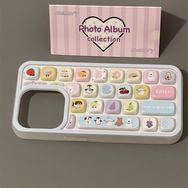 Cartoon Funny Stereoscopic Keyboard Phone Case for iPhone 16 16PM 15 15PM 14 13Pro 12 Irregular Shell Trendy Protective Shell