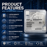 Untuk SSD Pusat Data Intel 1.92TB D3-S4520 2.5 DWPD Garansi 5 Tahun Enkripsi AES untuk Server Boot Virtualisasi Penyimpanan NAS