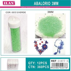 ILAN Abalorio Perline verdi da 3 mm per la creazione di gioielli, confezione da 12 pezzi - Product Image 1