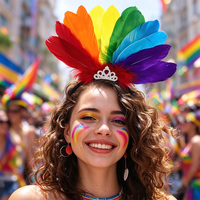 Serre-têtes à plumes de carnaval, accessoires de coiffure pour Halloween, bal masqué, fête, HC010