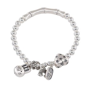 S925 Sterling <b>Silver</b> Charm Bracelet Women's Cartoon Rabbit <b>Bead</b> Animal Zodiac Everyday Wear Jewelry - Product Image 5