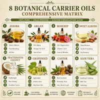 Huile de Massage Biologique Pressée à Froid en Gros pour Marques Blanches : Jojoba, Argan, Rose Musquée, Ricin, Noix de Coco, Amande Douce
