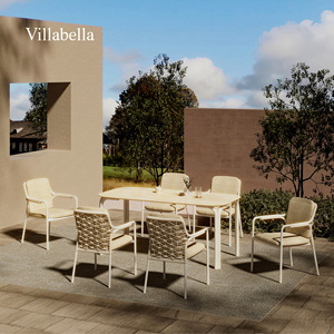 Meubles de jardin de luxe, chaises de patio et table en aluminium, ensemble de salle à manger d'extérieur pour hôtel, restaurant, usage commercial - Product Image 1