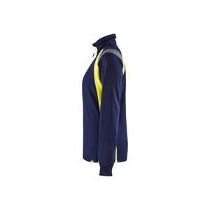 BLAKLADER - 340311588933XXXL Pull femme demi-zip Bleu marine/jaune-EAN 7330509815533 WORK HOODIES - Product Image 5