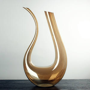 Carafe à <span class=keywords><strong>vin</strong></span> en verre cristal en forme <span class=keywords><strong>de</strong></span> U, style harpe, fabriquée à la machine, <span class=keywords><strong>aérateur</strong></span> <span class=keywords><strong>professionnel</strong></span> pour <span class=keywords><strong>vin</strong></span> rouge, 1500 ml, distributeur <span class=keywords><strong>de</strong></span> <span class=keywords><strong>vin</strong></span> écologique - Product Image 2