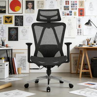Chaise de bureau ergonomique pivotante confortable en maille, réglable pour la maison, le bureau, l'hôpital, l'atelier