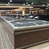 Congélateur ultra-rapide Huaer pour aliments, vitrine à poisson en verre plat, type île