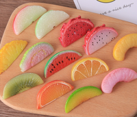 Groothandel Realistische Hars Fruitplakjes Platte Achterkant Cabochon Kawaii Miniatuur Watermeloen Kiwi Sinaasappel voor DIY knutselbenodigdheden